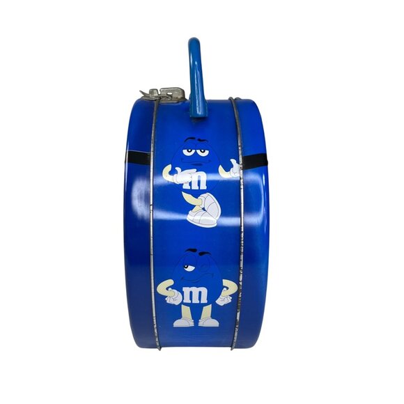 M&Ms Tin Collectible Lunchbox Style Blue Character Handle Metal Clasp - Picture 4 of 7
